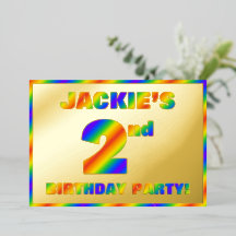 2回目の誕生日パーティー—おもしろい、レインボースペクトル「2」