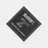 2回目の誕生日パーティー:アールデコスタイル+名前をカスタムする スタンダードランチョンナプキン (角)