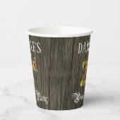 2回目の誕生日パーティー—フェイク金ゴールドとフェイク木の外観 紙コップ (左)
