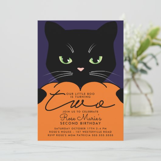 2回目の誕生日パーティー |私たちの小さなブー 招待状 (スタンド正面)