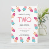 2回目の誕生日パーティー | Popsicleアイスクリームのご招待 招待状 (スタンド正面)