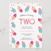 2回目の誕生日パーティー | Popsicleアイスクリームのご招待 招待状 (正面/裏面)