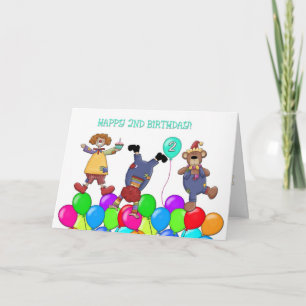 2回目の誕生日ピエロバルーン カード