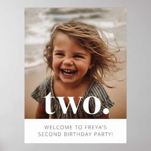 2回目の誕生日フォトウェルカムサイン ポスター (正面)
