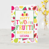 2回目の誕生日フルーツフルーツバースデーパーティー カード (黄色い花)