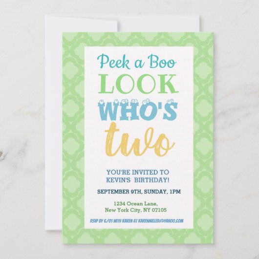 2回目の誕生日招待状ことわざ 招待状 (正面)