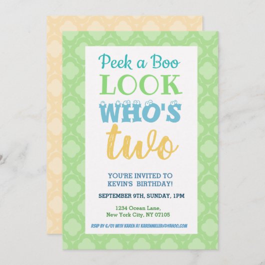 2回目の誕生日招待状ことわざ 招待状 (正面/裏面)