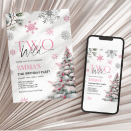 2回目の誕生日招待状ワイルドピンク誕生日 招待状