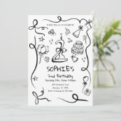 2回目の誕生日招待状、手書き2回目の誕生日 招待状 (スタンド正面)