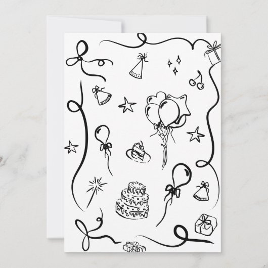 2回目の誕生日招待状、手書き2回目の誕生日 招待状 (裏面)