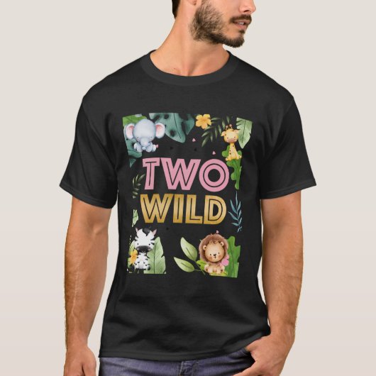 2回目の誕生日2つの野生の2日目の動物パーティー Tシャツ (正面)