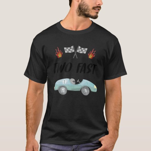 2回目の誕生日2つの高速レースカー2番目の誕生日パーティーF Tシャツ (正面)