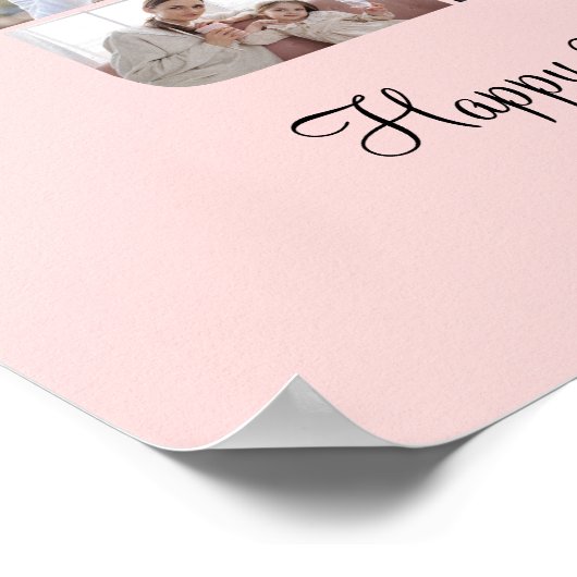 2回目の誕生日2フォトコラージュカスタム写真 ポスター (角)