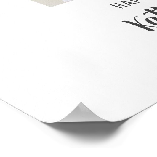 2回目の誕生日2フォトコラージュカスタム写真 ポスター (角)