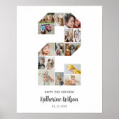 2回目の誕生日2フォトコラージュカスタム写真 ポスター (正面)