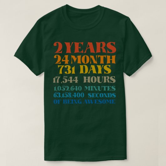 2回目の誕生日2年間のT素晴らしシャツ誕生日 Tシャツ (デザイン正面)