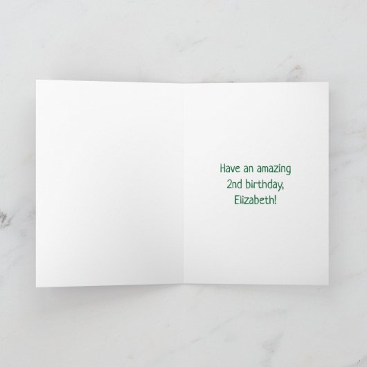 2回目の誕生日:おもしろいグラフィティインスパイアレインボー2 カード (内部)