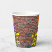 2回目の誕生日:おもしろいグラフィティインスパイアレインボー2 紙コップ (左)