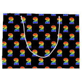 2回目の誕生日：おもしろいレインボーイベント第2パターン ラージペーパーバッグ (裏面)