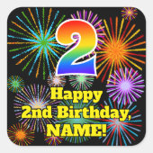 2回目の誕生日:おもしろい花火の外観、虹# 2 スクエアシール (正面)