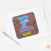 2回目の誕生日 – おもしろい、アーバングラフィティインスパイアルック スクエアシール (封筒)