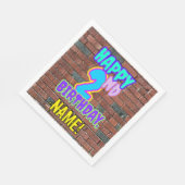 2回目の誕生日~おもしろい、アーバングラフィティインスパイアルック スタンダードランチョンナプキン (角)