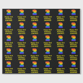 2回目の誕生日：おもしろい、カラフルレインボーインスパイア# 2 ラッピングペーパー (フラット)