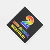 2回目の誕生日：はっきりした,おもしろい,シンプル虹， Rainbow 2 スタンダードランチョンナプキン (角)