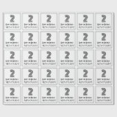 2回目の誕生日:インスパイアアールデコスタイル「2」 +名前 ラッピングペーパー (フラット)