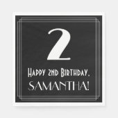 2回目の誕生日～インスパイアアールデコルック"2"，名前 スタンダードランチョンナプキン (正面)