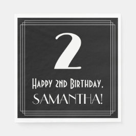 2回目の誕生日～インスパイアアールデコルック"2"，名前 スタンダードランチョンナプキン