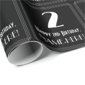 2回目の誕生日 – インスパイアアールデコルック"2",名前 ラッピングペーパー (ロールコーナー)