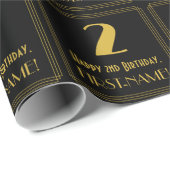 2回目の誕生日～インスパイアアールデコルック"2"，名前 ラッピングペーパー (ロールコーナー)