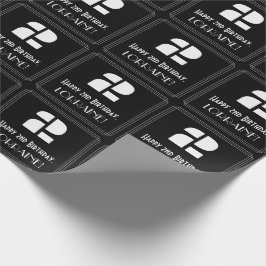 2回目の誕生日:インスパイアアールデコ「2」の外観と名前 ラッピングペーパー