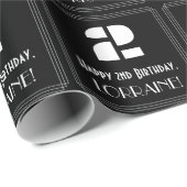 2回目の誕生日:インスパイアアールデコ「2」の外観と名前 ラッピングペーパー (ロールコーナー)