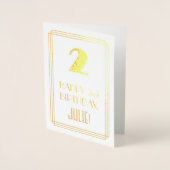 2回目の誕生日:インスパイアアールデコ「2」の外観と名前 箔カード (正面)