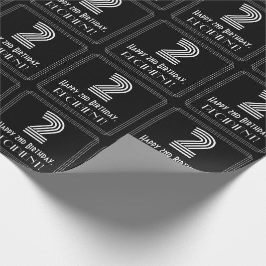 2回目の誕生日:インスパイアアールデコ「2」を見る/名前 ラッピングペーパー (角)