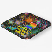 2回目の誕生日:カラフルおもしろい祝賀花火 ペーパープレート (傾斜あり)