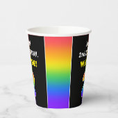 2回目の誕生日:カラフル虹#2、名前をカスタムする 紙コップ (左)