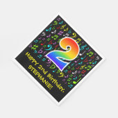 2回目の誕生日 – カラフル音楽シンボル、虹2 スタンダードランチョンナプキン (角)