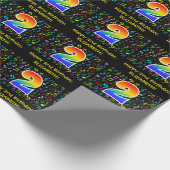 2回目の誕生日：カラフル音楽シンボル、虹2 ラッピングペーパー (角)