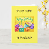 *2回目の誕生日*カードに特別バルーンウィッシュ カード (黄色い花)