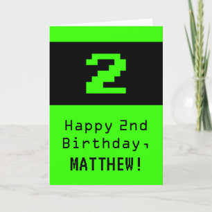 2回目の誕生日：ネディ/オタク系のスタイル「2」と名前 カード