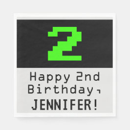 2回目の誕生日 – ネディ/オタク系のスタイル「2」と名前 スタンダードランチョンナプキン