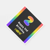 2回目の誕生日:レインボースペクトル# 2、名前をカスタムする スタンダードランチョンナプキン (角)