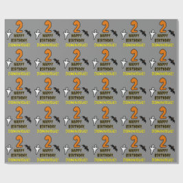 2回目の誕生日:不気味ハロウィーンテーマ+名前をカスタムする ラッピングペーパー