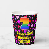 2回目の誕生日:愛するハートパターン, Rainbow 2 紙コップ (裏面)