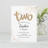 2回目の誕生日 – 金ゴールド白 招待状 (スタンド正面)