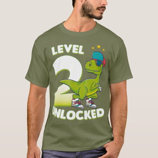 2回目の誕生日Tシャツ恐竜レックス2歳 Tシャツ (正面)