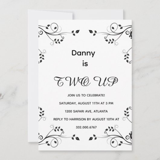 2回目モダンの誕生日の写真 シーズンカード (正面)